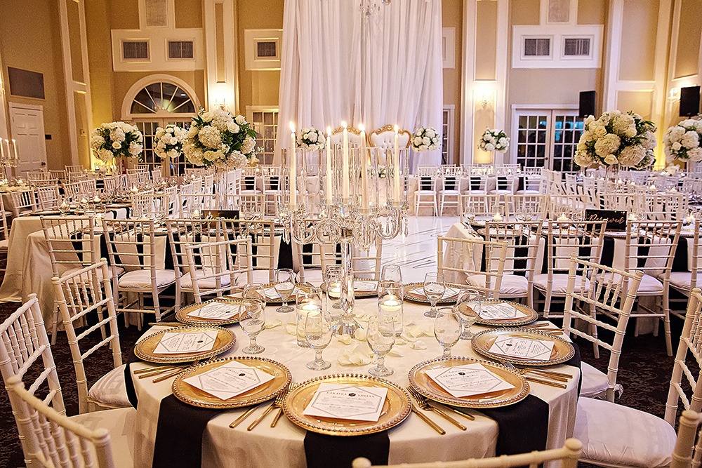 wedding reception, tablescapes, black and gold wedding