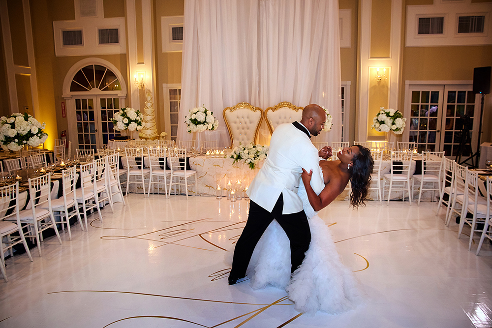 custom dance floor for couples first dance at reception