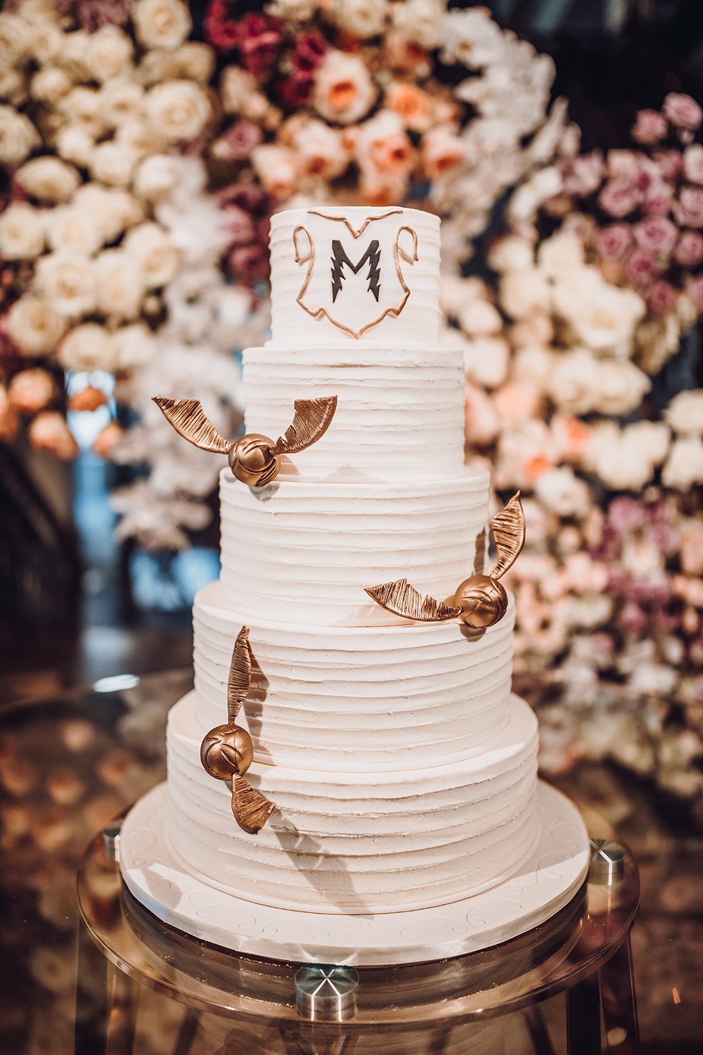 cakes by gina, custom, unique, photography, romantic, reception, snitch, harry potter