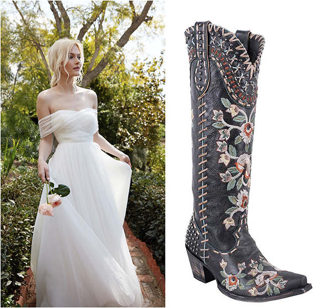 Wedding Style Bridal Cowboy Boots Gowns Houston Wedding Blog
