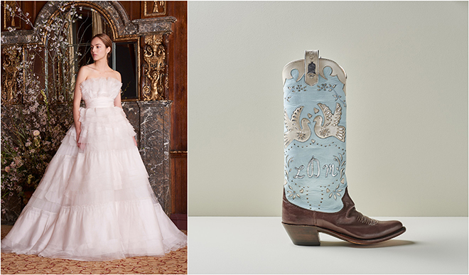 western style wedding dresses with cowboy boots
