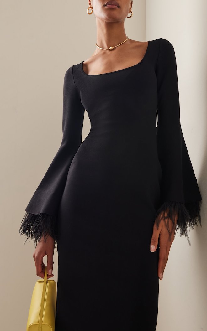 Contrast Lace Ruffle Trim Dress Elegant Solid 3/4 Sleeve - Temu