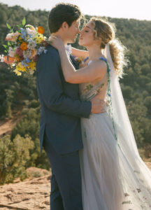 Citrus and Blue Blooms Decorated This Vibrant Destination Wedding in Sedona, Arizona