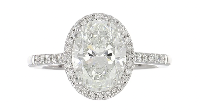 Estate Oval Diamond Halo Engagement Ring