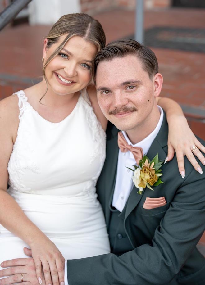 The bride and groom wed with an intimate wedding celebration at Saint Arnold Brewery.