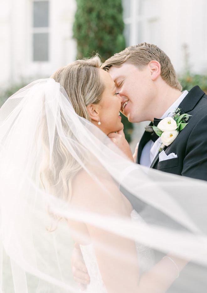 The bride and groom wed with a light and airy wedding at Galveston's historic venue, The Tremont House.