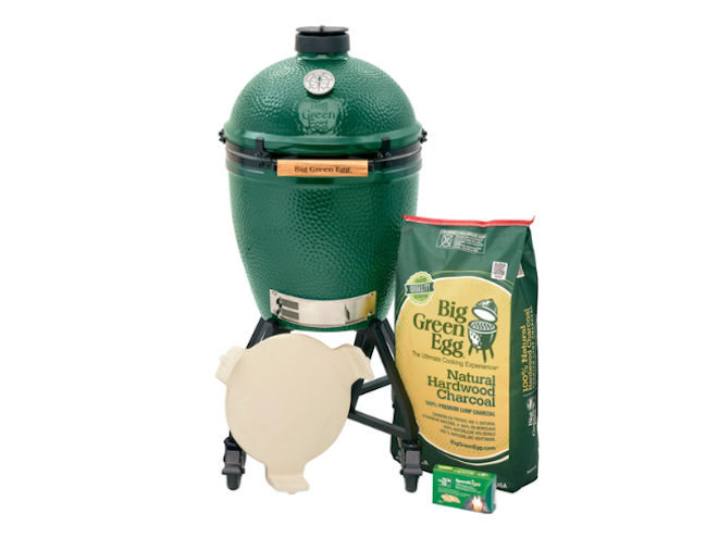 The Big Green Egg is available at Bering's.