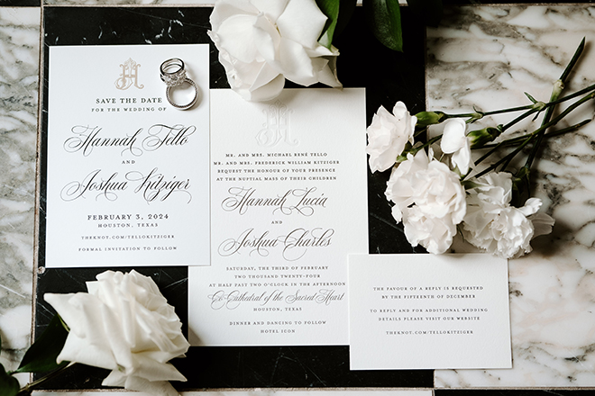 Black and white invitation suite by Bering's.