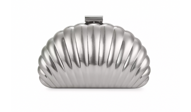 Silver shell clutch