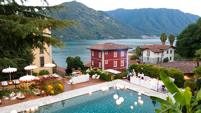 Tanya and Casper host a chic welcome dinner at the Grand Hotel Tremezzo.