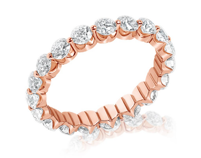 A rose gold custom wedding ring available from Zadok Jewelers.