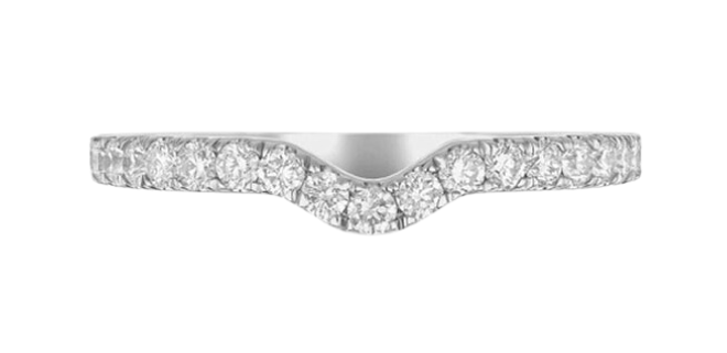 A diamond halfway curved band is available at Zadok Jewelers.