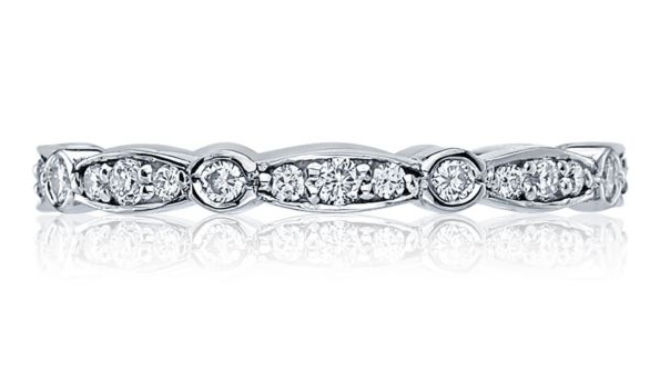 A Sculpted Crescent Wedding Ring from Zadok Jewelers. 