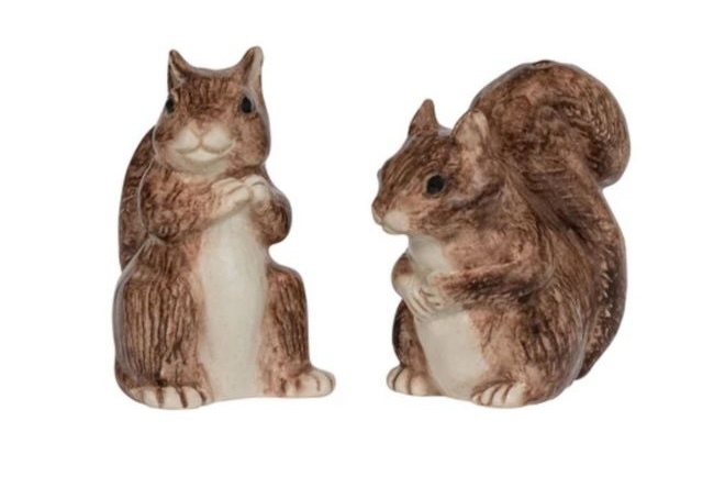 Squirrel shaped salt and pepper shakers. 