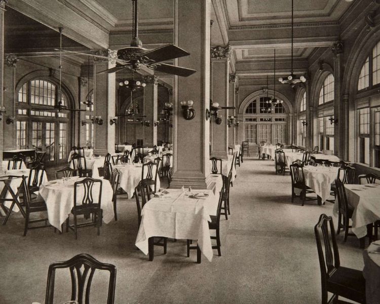 Historic photos of the Grand Galvez, a haunted hotel in Galveston. 