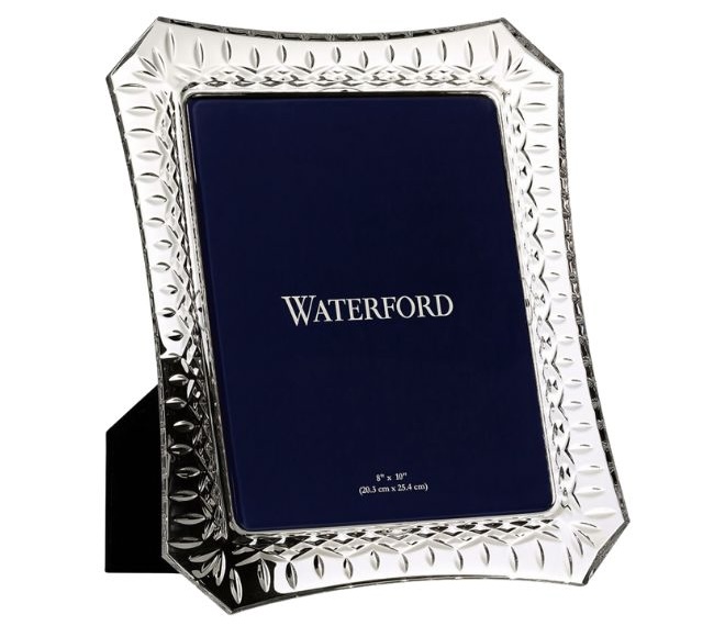 A silver Waterford picture frame. 