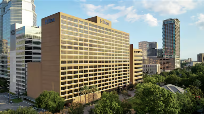 The exterior of Hilton Houston Plaza/Medical Center.