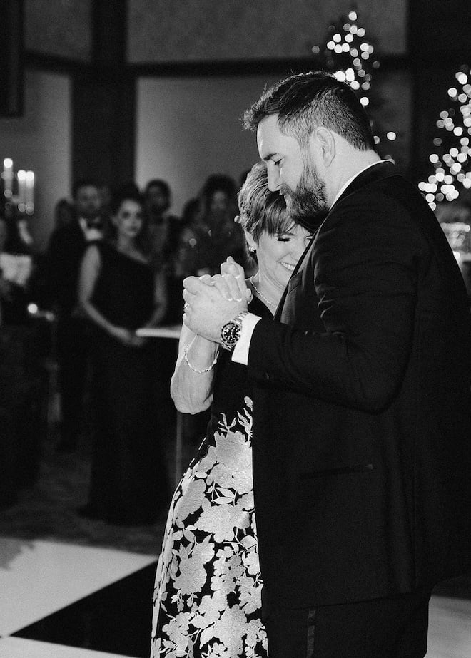 The groom and his mother dancing. 