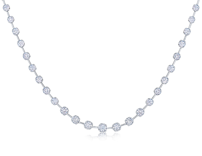 A diamond necklace from Thomas Markle Jewelers. 