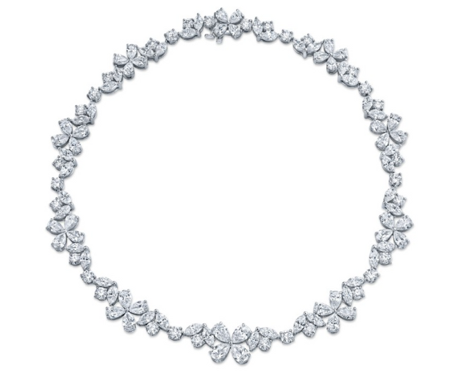 Fancy shape diamond necklace