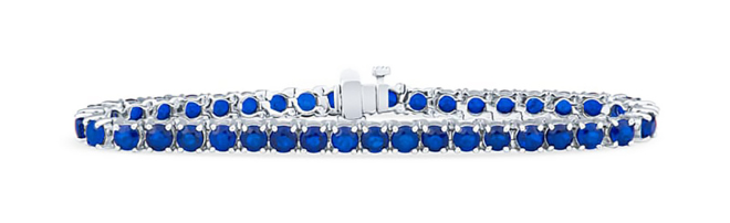 A cobalt blue diamond bracelet. 