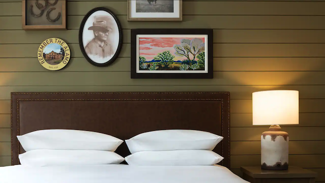 Texas-inspired artwork in the guest room at Hyatt Regency Hill Country Resort & Spa. 