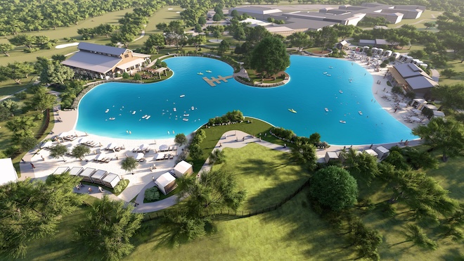 The new man-made lagoon at Hyatt Regency Hill Country Resort & Spa. 