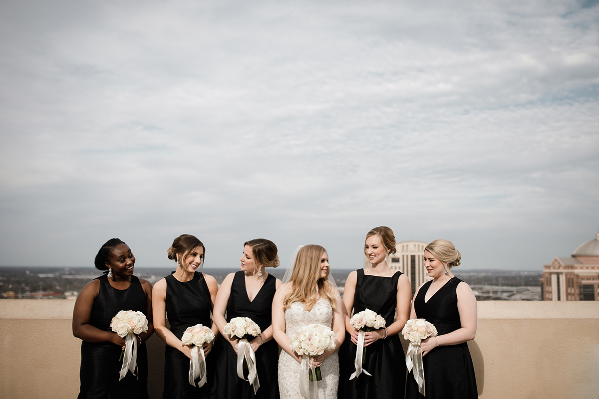 black bridesmaids dresses - chic, modern wedding theme