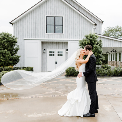 A Farmhouse Wedding With Pops of Champagne